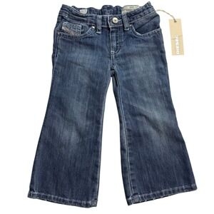 NWT Diesel Kid Girls 24M Dark Wash Flare Denim Jeans Y2K Retro Stretch Pants
